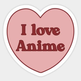 I love anime heart aesthetic dollette coquette pink red Sticker